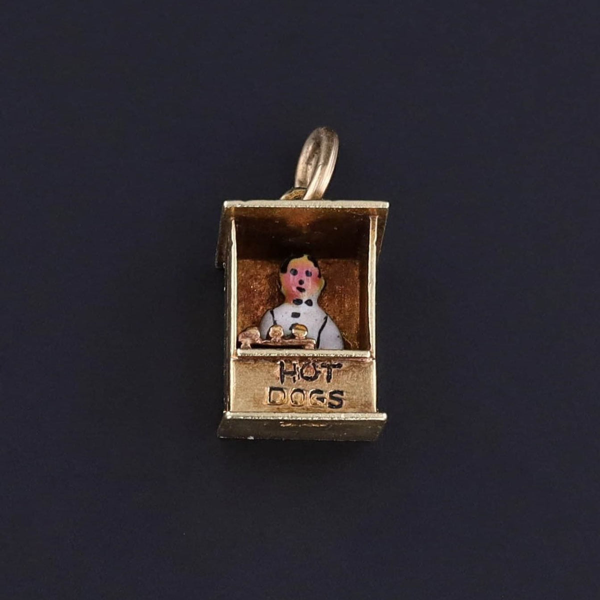 Vintage Hot Dog Stand Charm of 14k Gold - Trademark Antiques