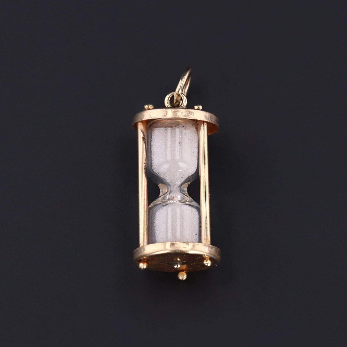 Vintage Hourglass Charm | 14k Gold Charm - Trademark Antiques