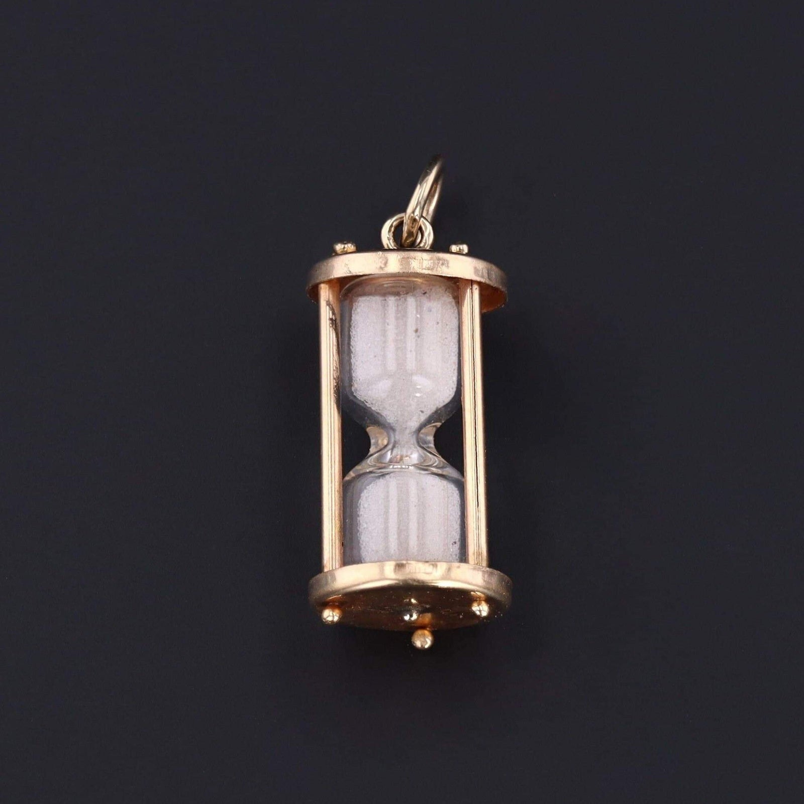 Vintage Hourglass Charm | 14k Gold Charm - Trademark Antiques
