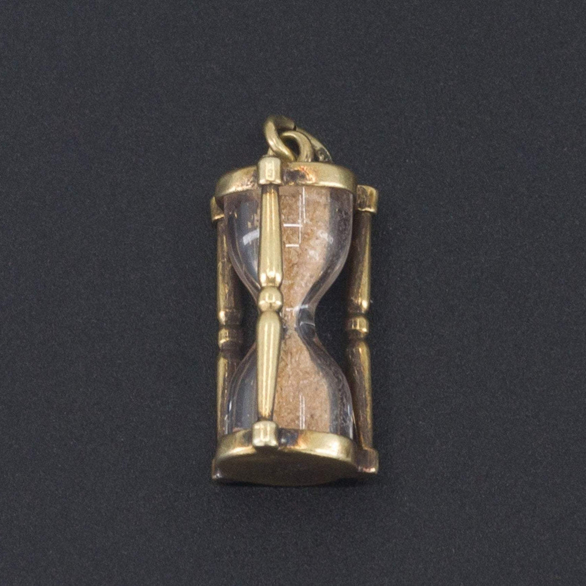 Vintage Hourglass Charm | 14k Gold Charm - Trademark Antiques