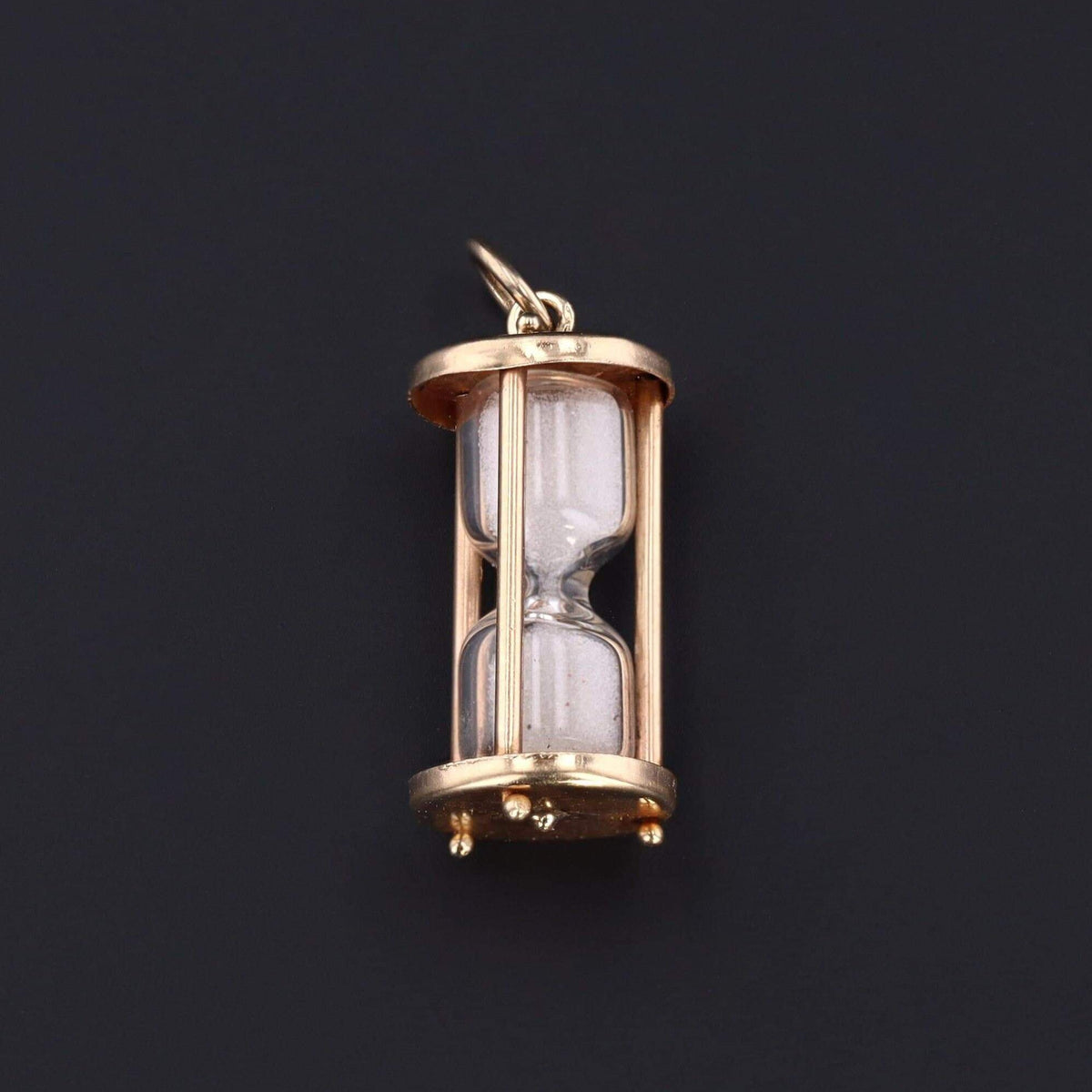Vintage Hourglass Charm | 14k Gold Charm - Trademark Antiques