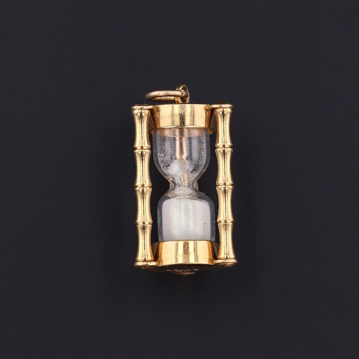 Vintage Hourglass Charm | 14k Gold Charm - Trademark Antiques