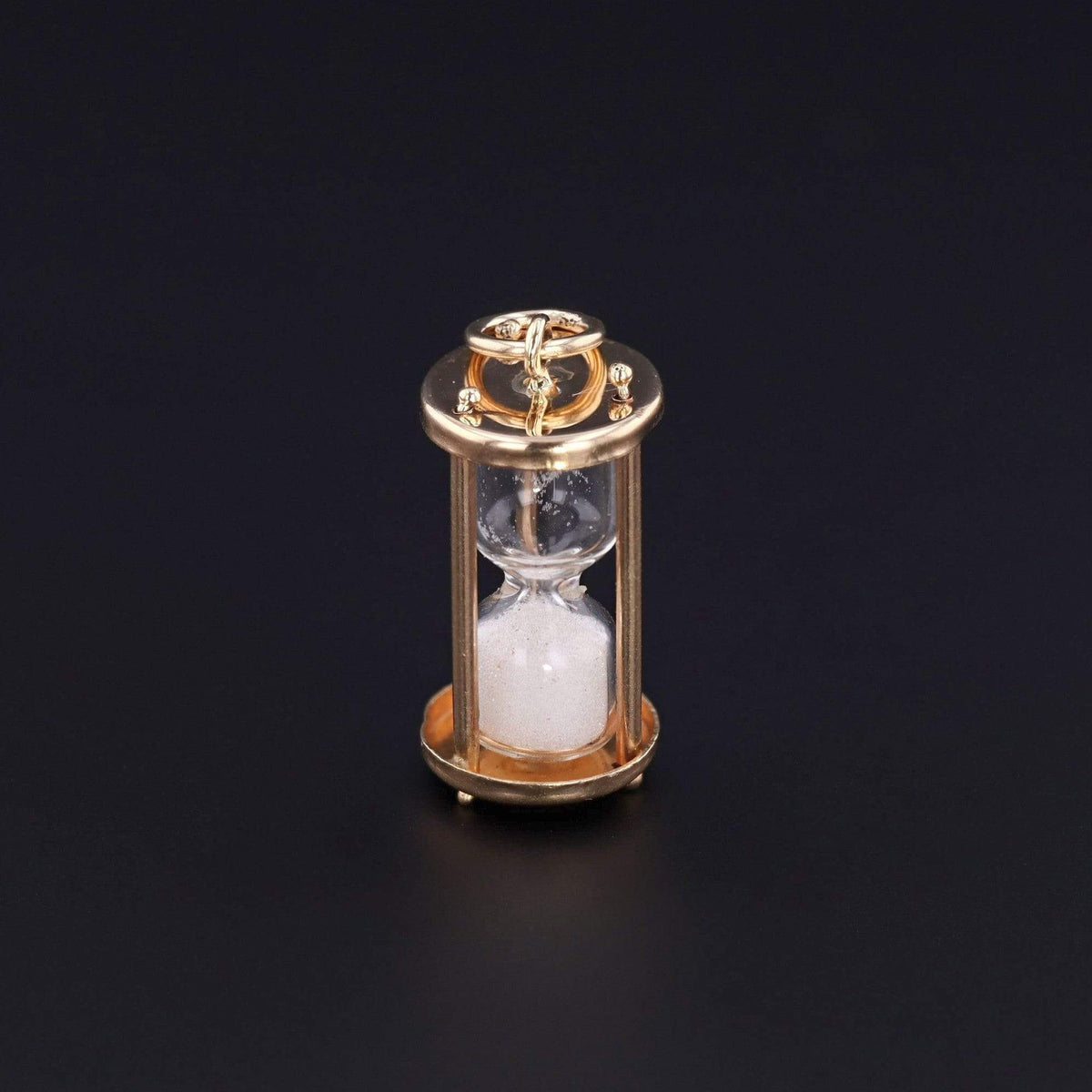 Vintage Hourglass Charm | 14k Gold Charm - Trademark Antiques