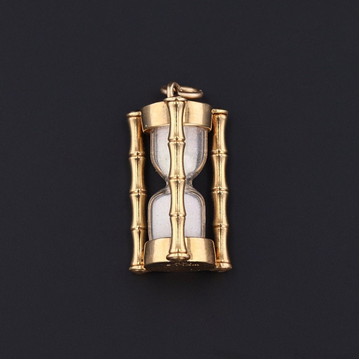 Vintage Hourglass Charm | 14k Gold Charm - Trademark Antiques