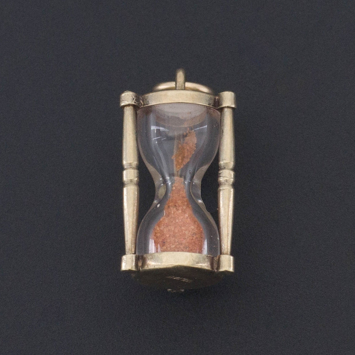 Vintage Hourglass Charm | 14k Gold Charm - Trademark Antiques