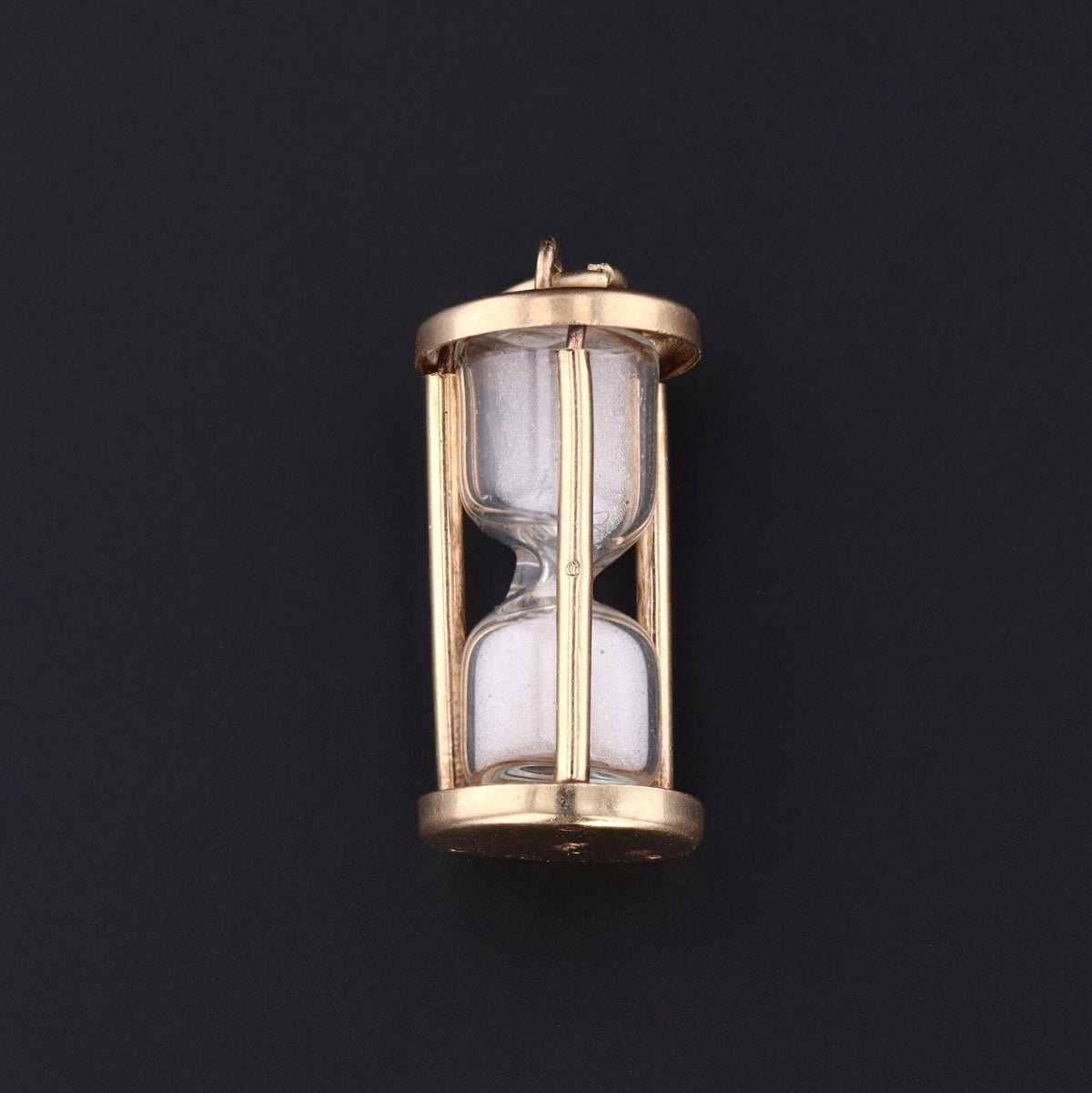 Vintage Hourglass Charm | 14k Gold Charm - Trademark Antiques