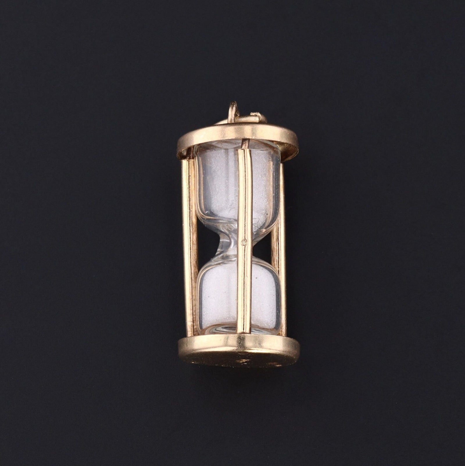 Vintage Hourglass Charm | 14k Gold Charm - Trademark Antiques