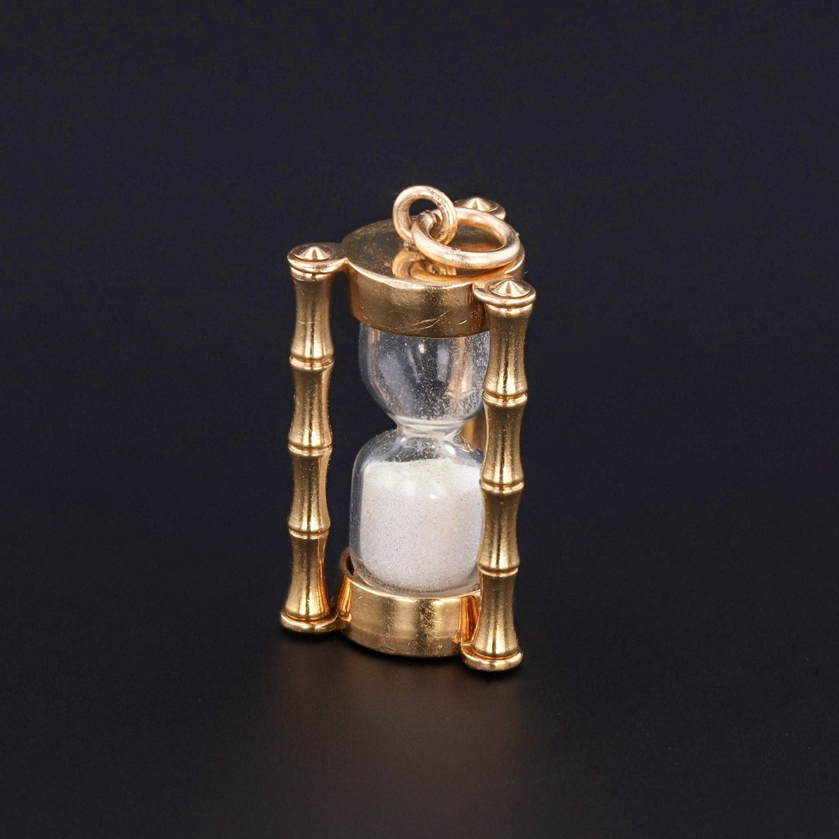 Vintage Hourglass Charm | 14k Gold Charm - Trademark Antiques
