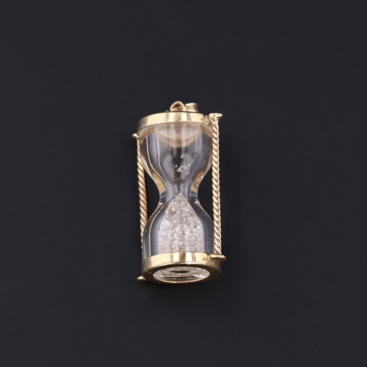 Vintage Hourglass Charm | Diamond Hourglass Charm - Trademark Antiques