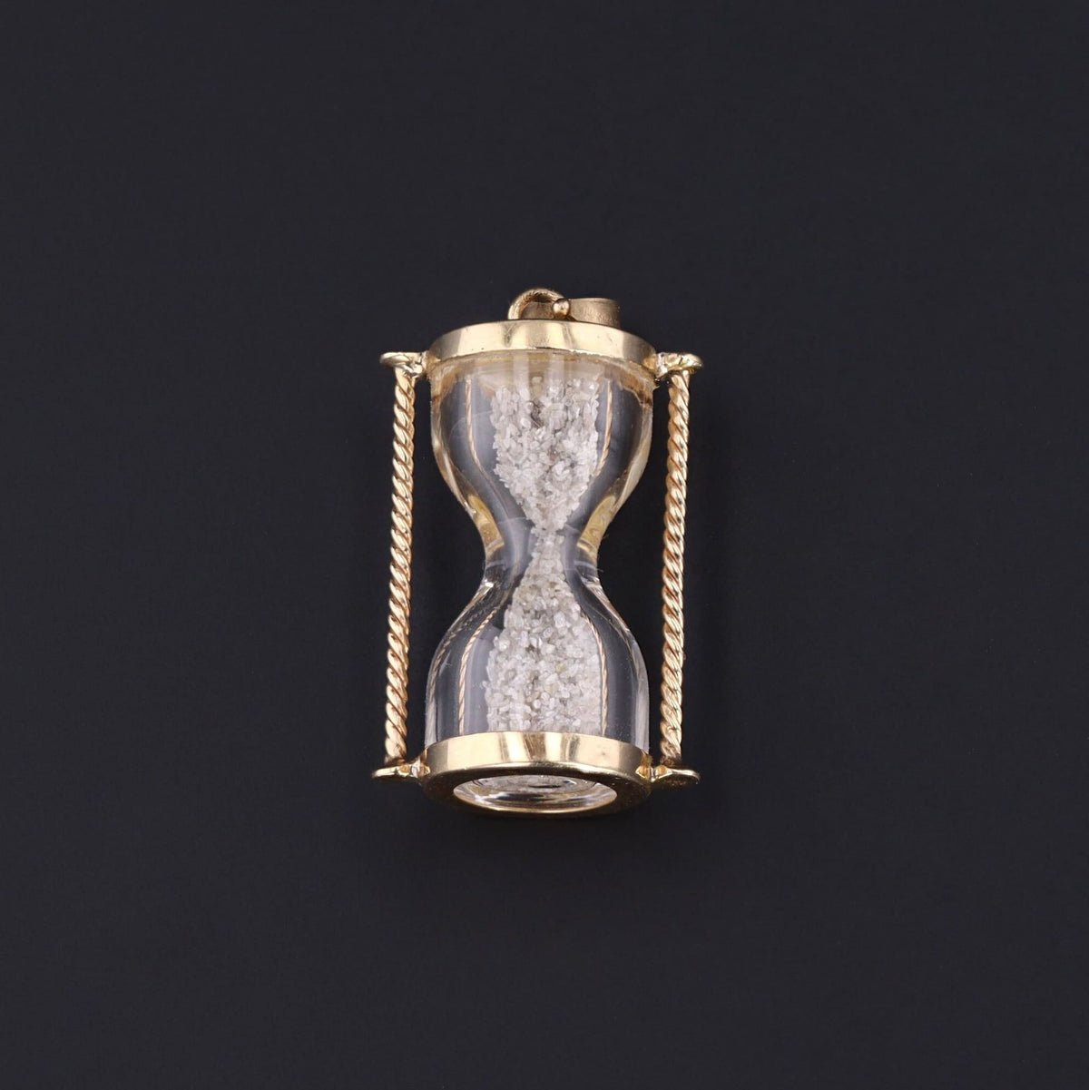 Vintage Hourglass Charm | Diamond Hourglass Charm - Trademark Antiques