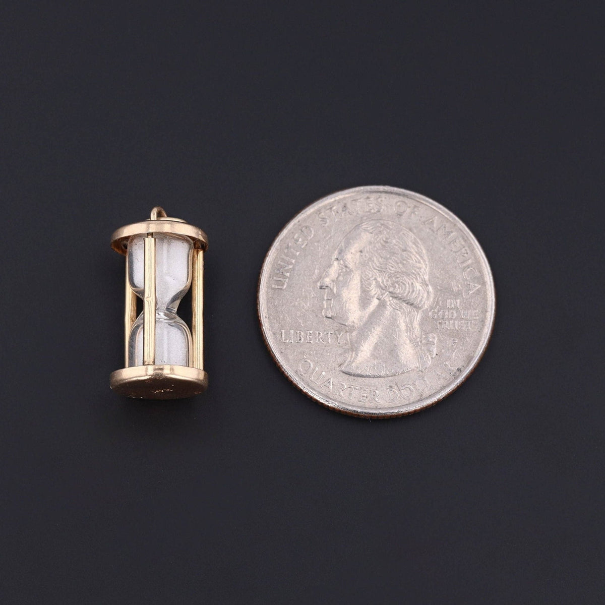 Vintage Hourglass Charm of 14k Gold - Trademark Antiques
