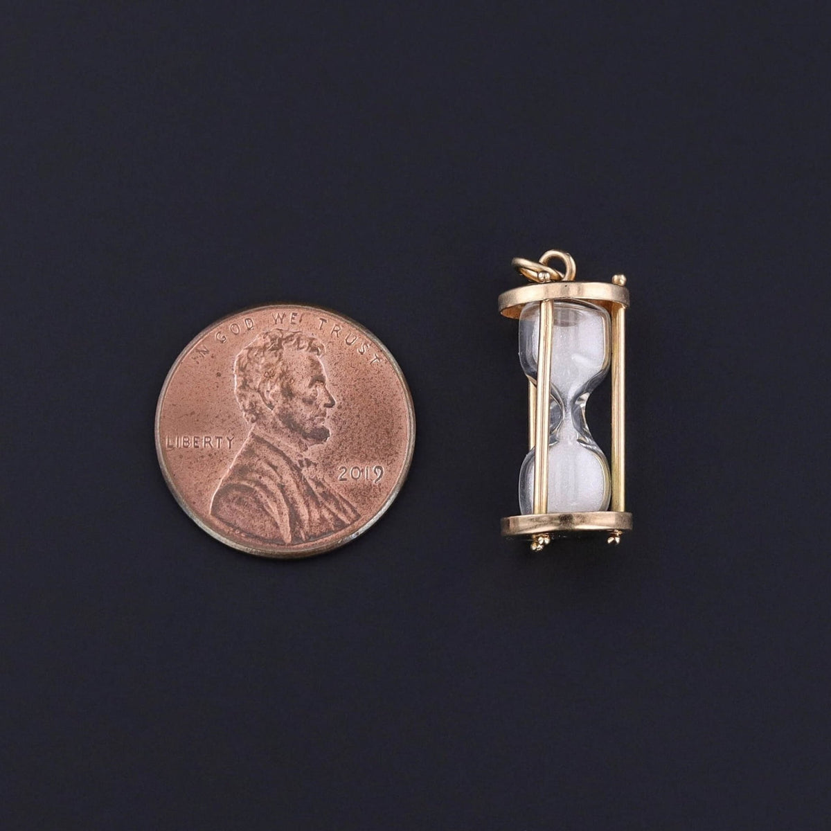 Vintage Hourglass Pendant of 14k Gold - Trademark Antiques
