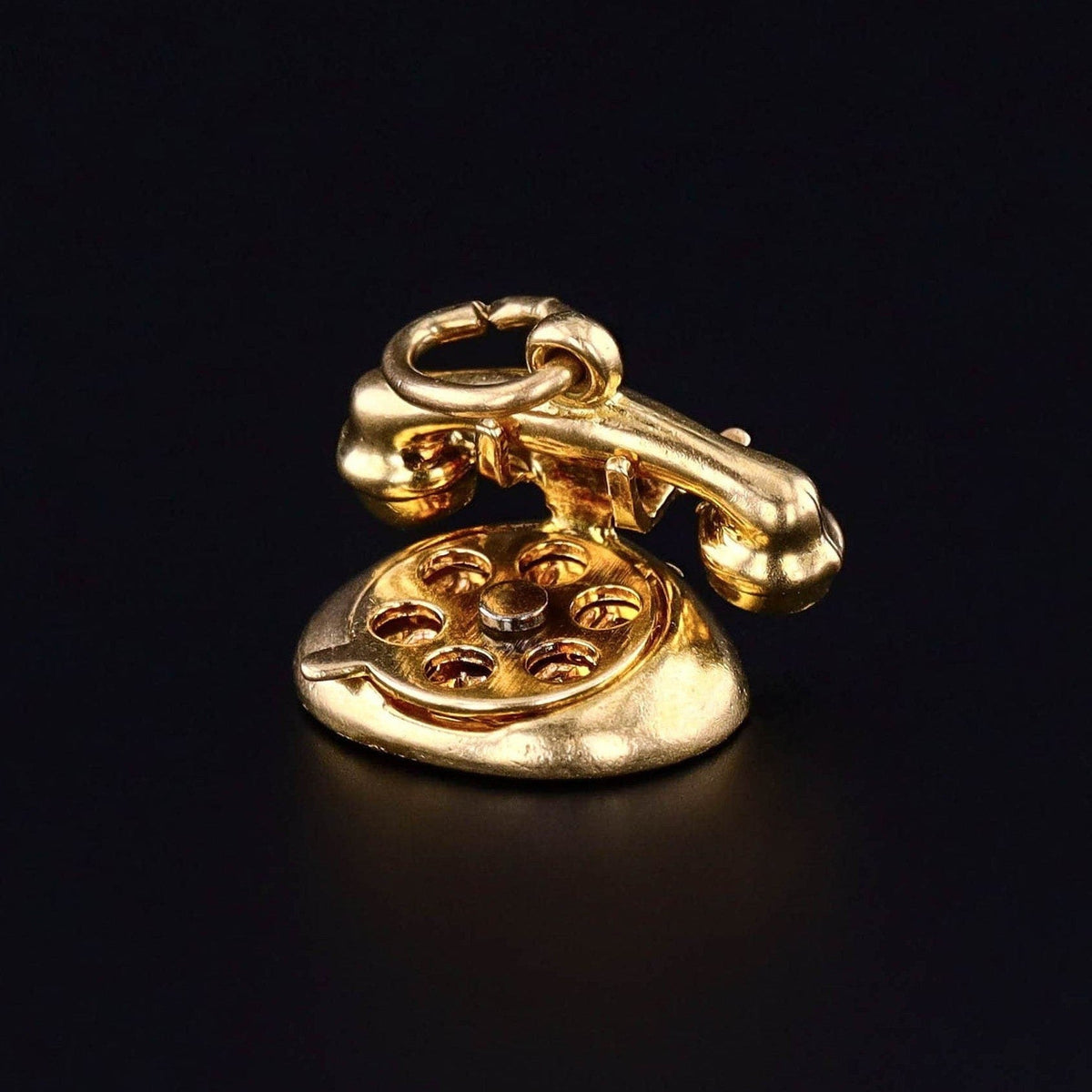Vintage I LOVE YOU Phone Charm of 14k Gold - Trademark Antiques