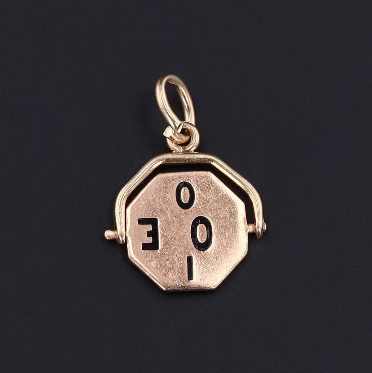 Vintage 'I Love You' Spinner Charm of 14k Gold - Trademark Antiques