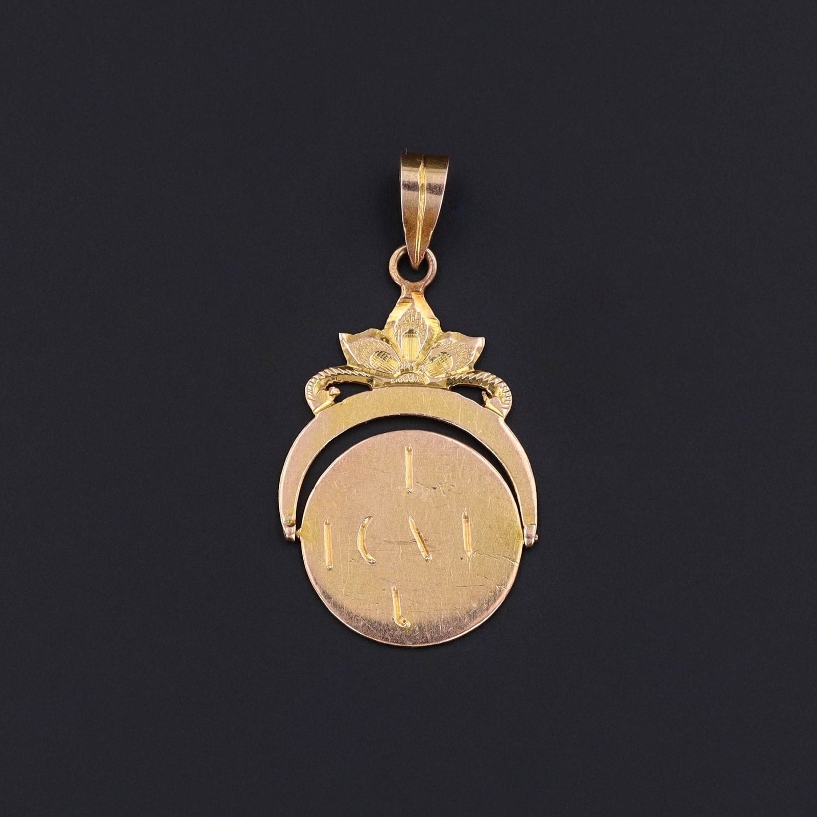 Vintage I Love You Spinner Charm of 14k Gold - Trademark Antiques