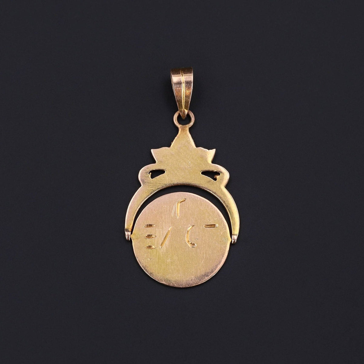 Vintage I Love You Spinner Charm of 14k Gold - Trademark Antiques