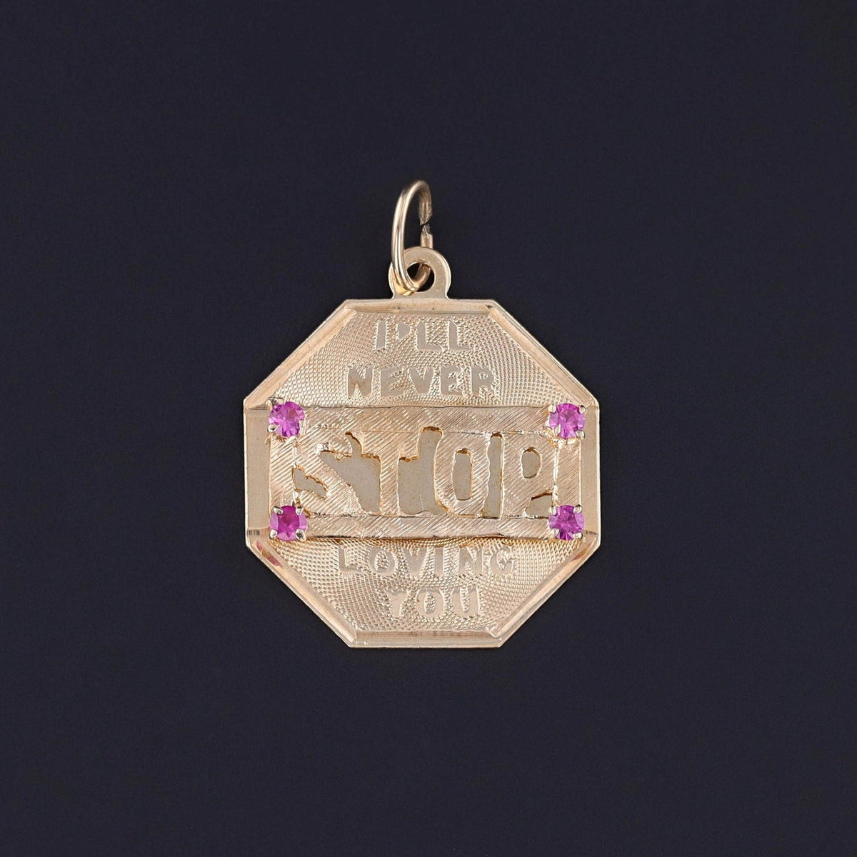 Vintage I&#39;ll Never Stop Loving You Charm of 14k Gold - Trademark Antiques