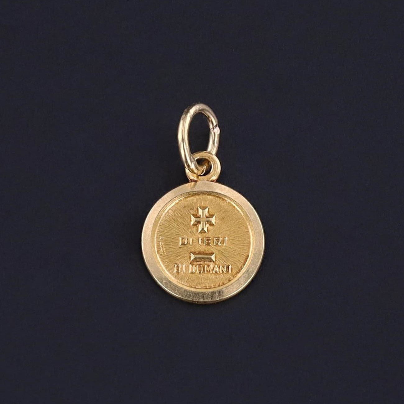 Vintage Italian Love Token Charm of 18k Gold - Trademark Antiques