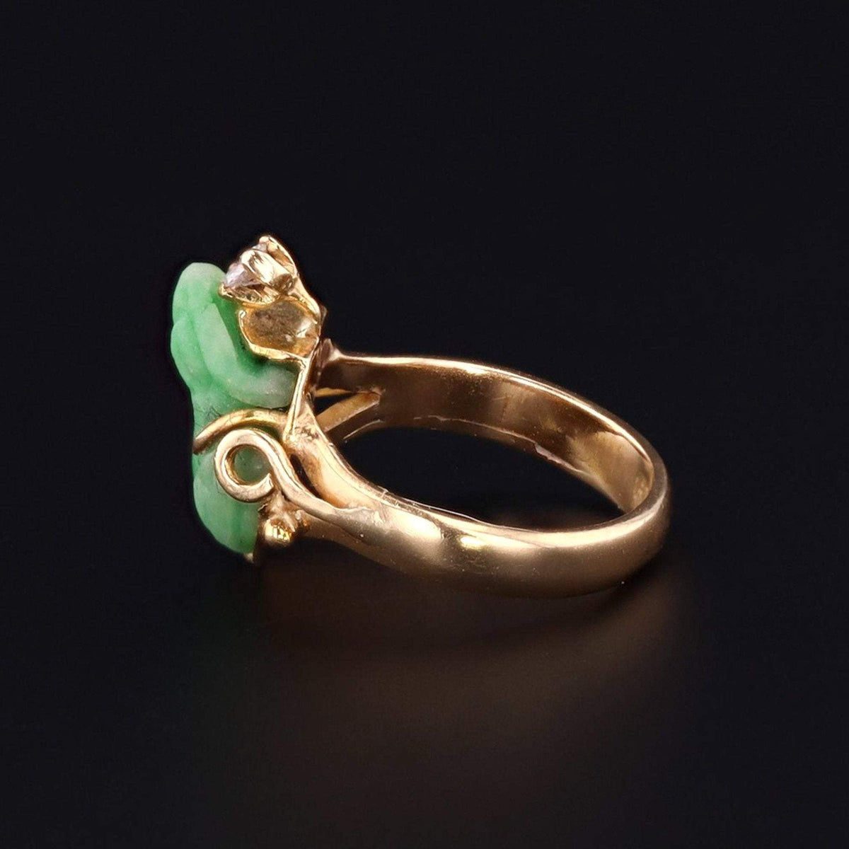 Vintage Jade Ring | Frog Jade Ring - Trademark Antiques