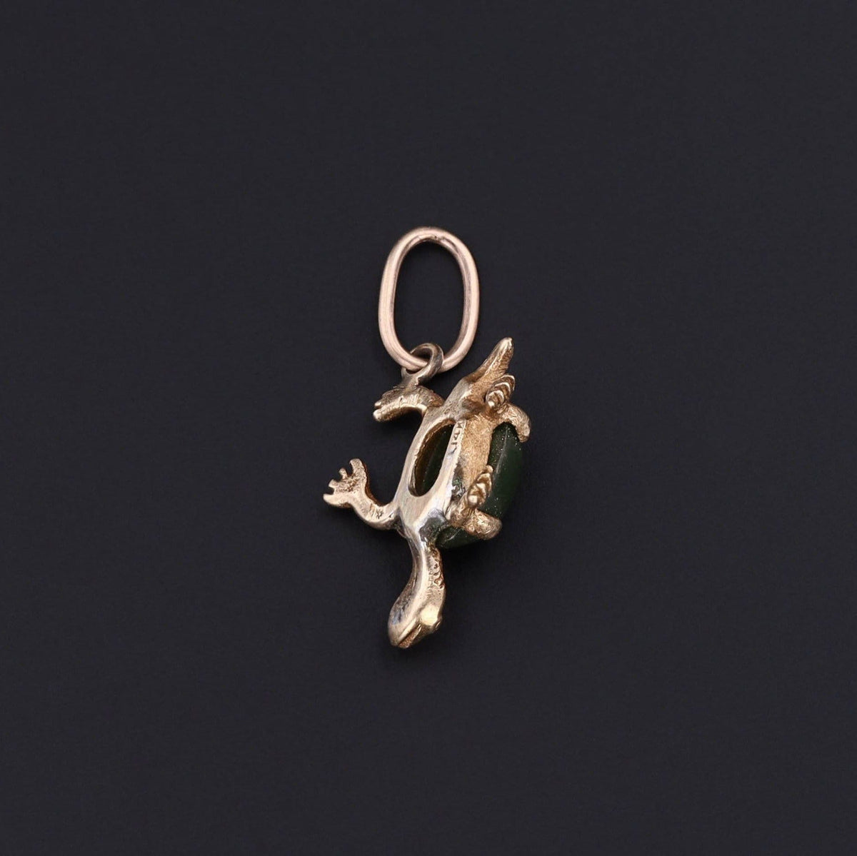 Vintage Jade Turtle Conversion Charm of 14k Gold - Trademark Antiques