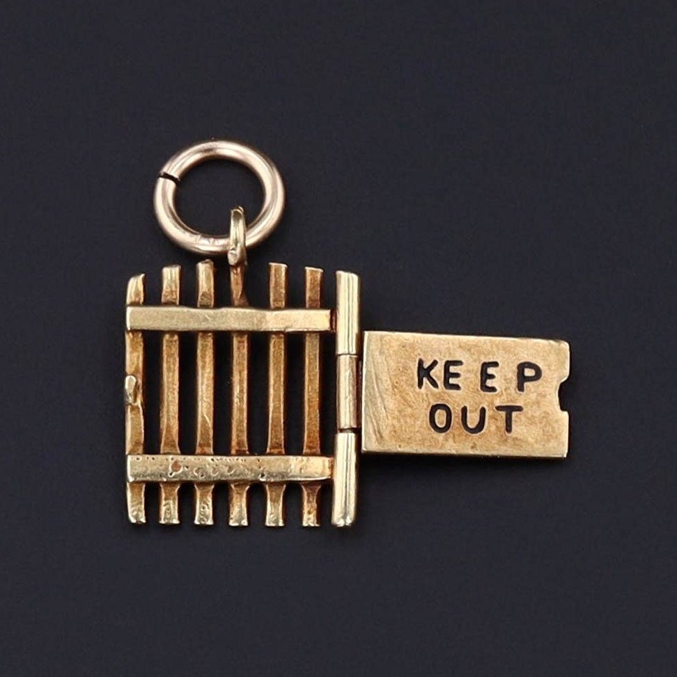 Vintage Keep Out Charm | Moveable Charm - Trademark Antiques