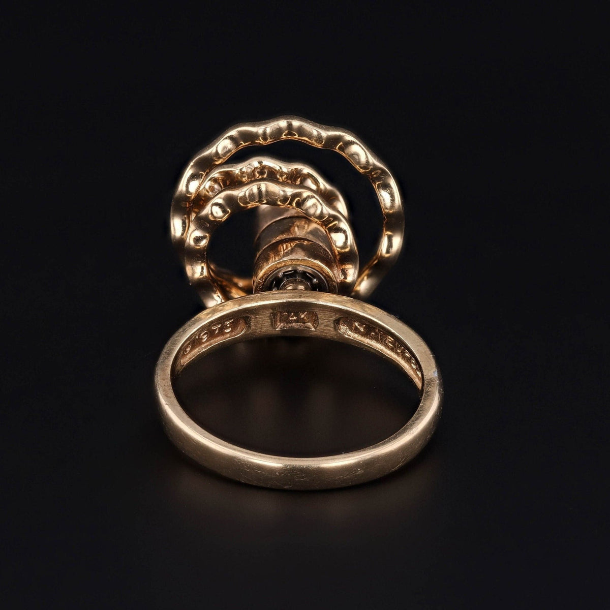 Vintage Kinetic Spinner Ring by Norman Teufel 14k Gold - Trademark Antiques