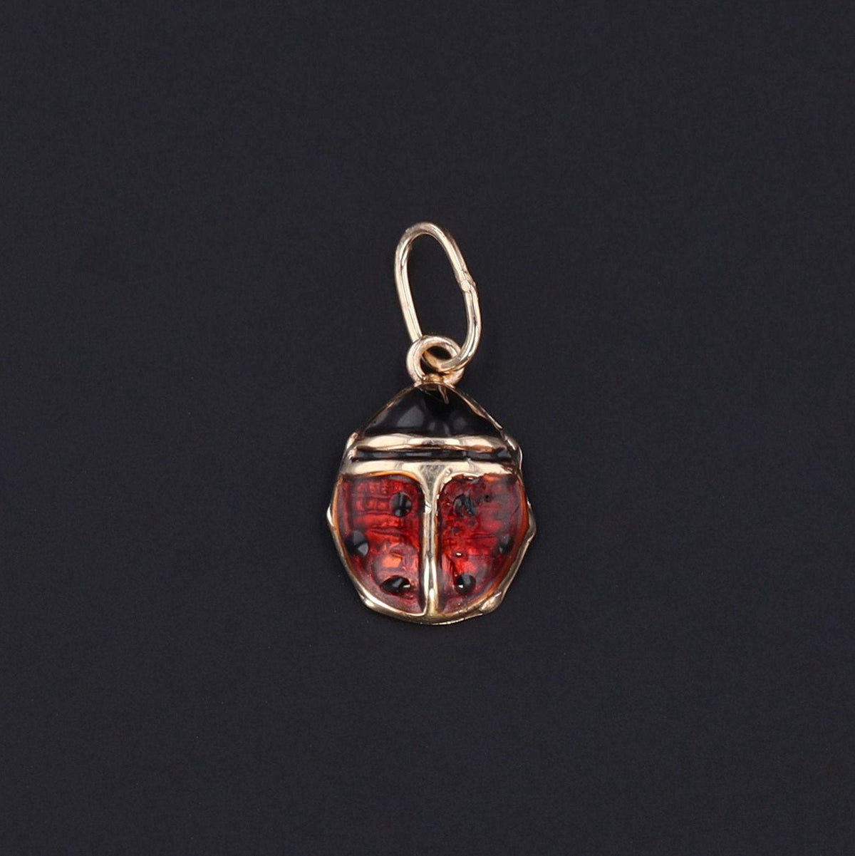 Vintage Ladybug Charm | 10k Gold &amp; Enamel Ladybug Charm - Trademark Antiques