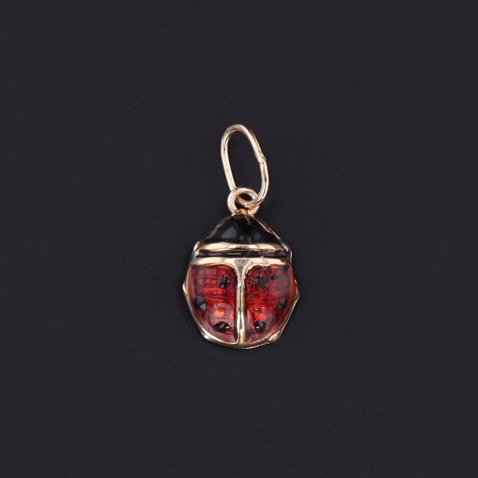 Vintage Ladybug Charm | 10k Gold & Enamel Ladybug Charm - Trademark Antiques