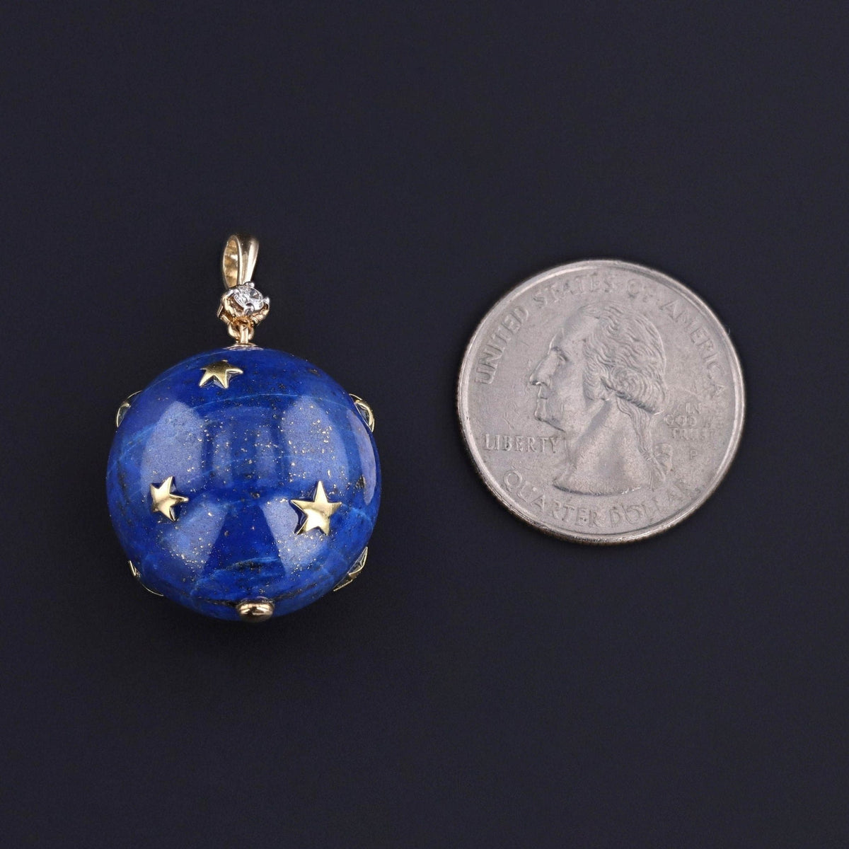 Vintage Lapis Lazuli and Diamond Star Pendant - Trademark Antiques