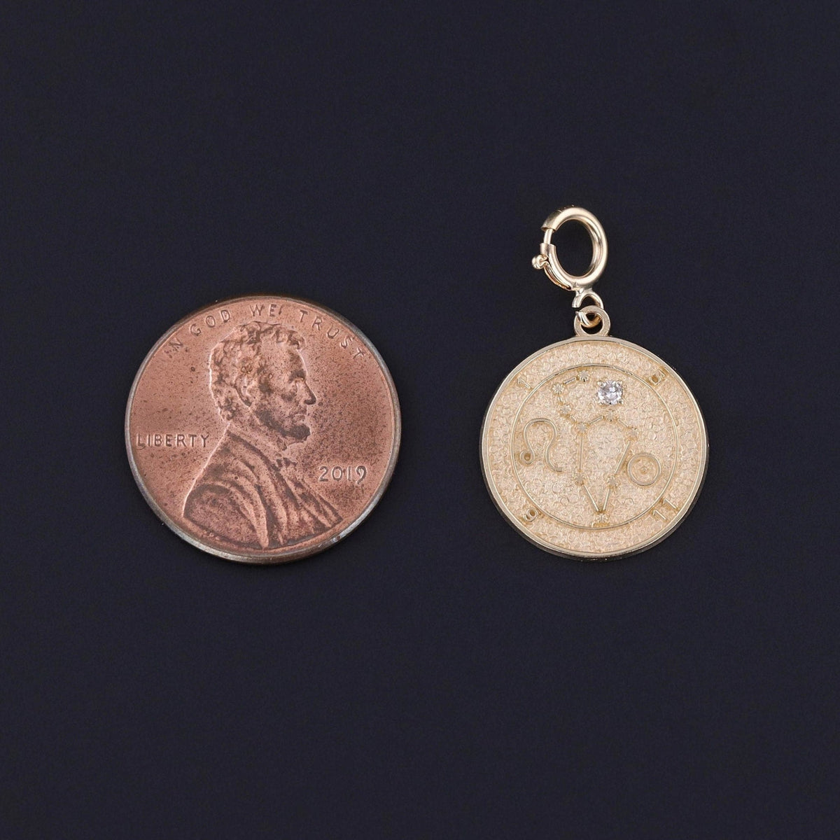 Vintage Leo Zodiac Charm of 14k Gold - Trademark Antiques