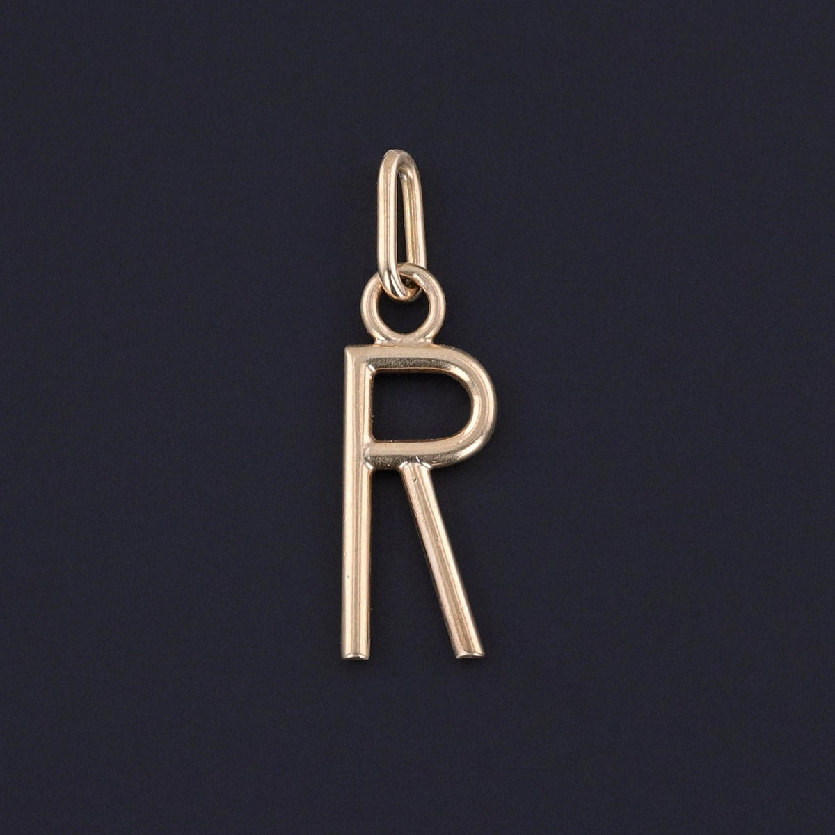 Vintage Letter R Pendant of 14k Gold - Trademark Antiques