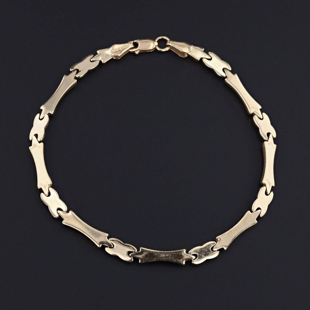 Vintage Link Bracelet of 14K Yellow and White Gold - Trademark Antiques