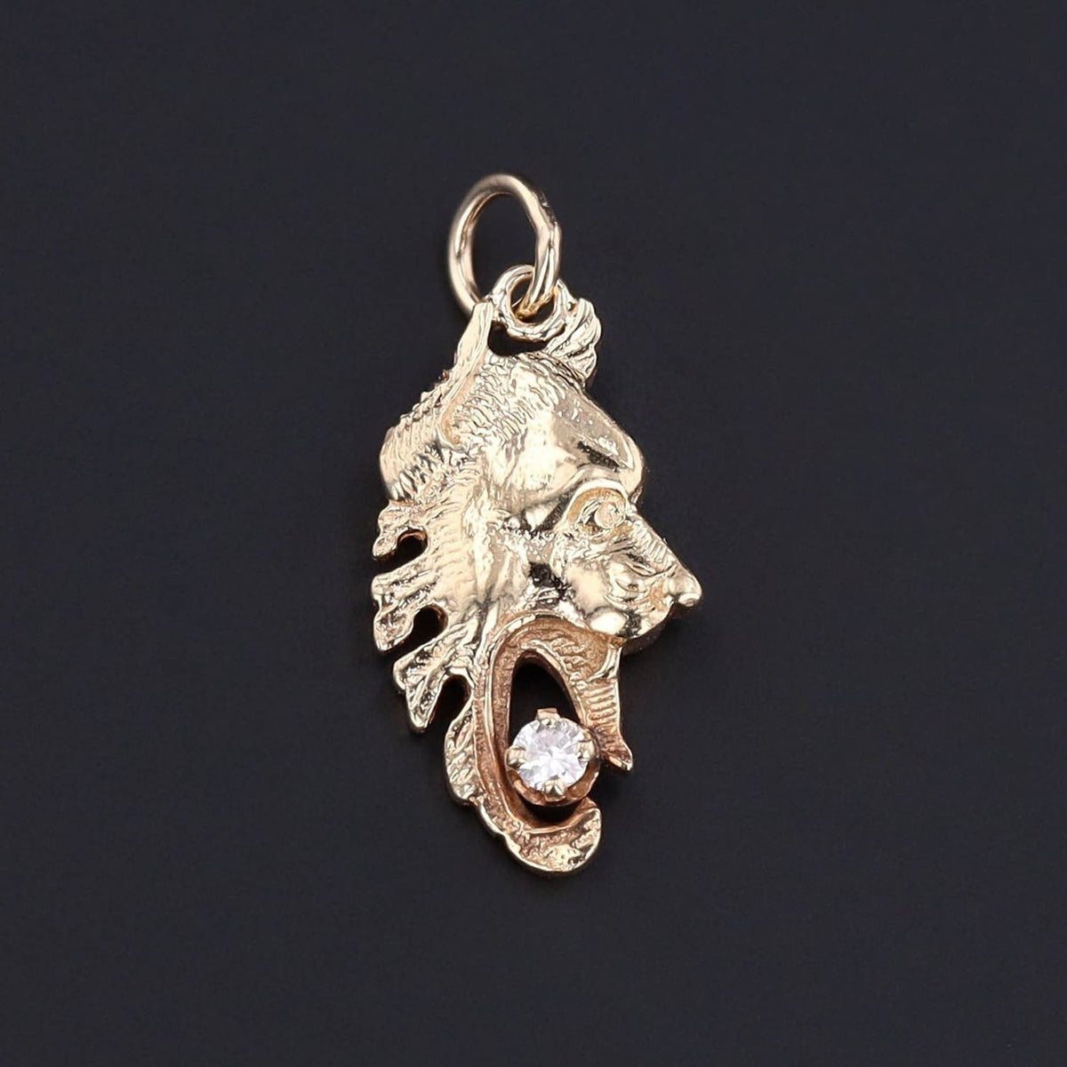 Vintage Lion Conversion Charm of 14k Gold - Trademark Antiques