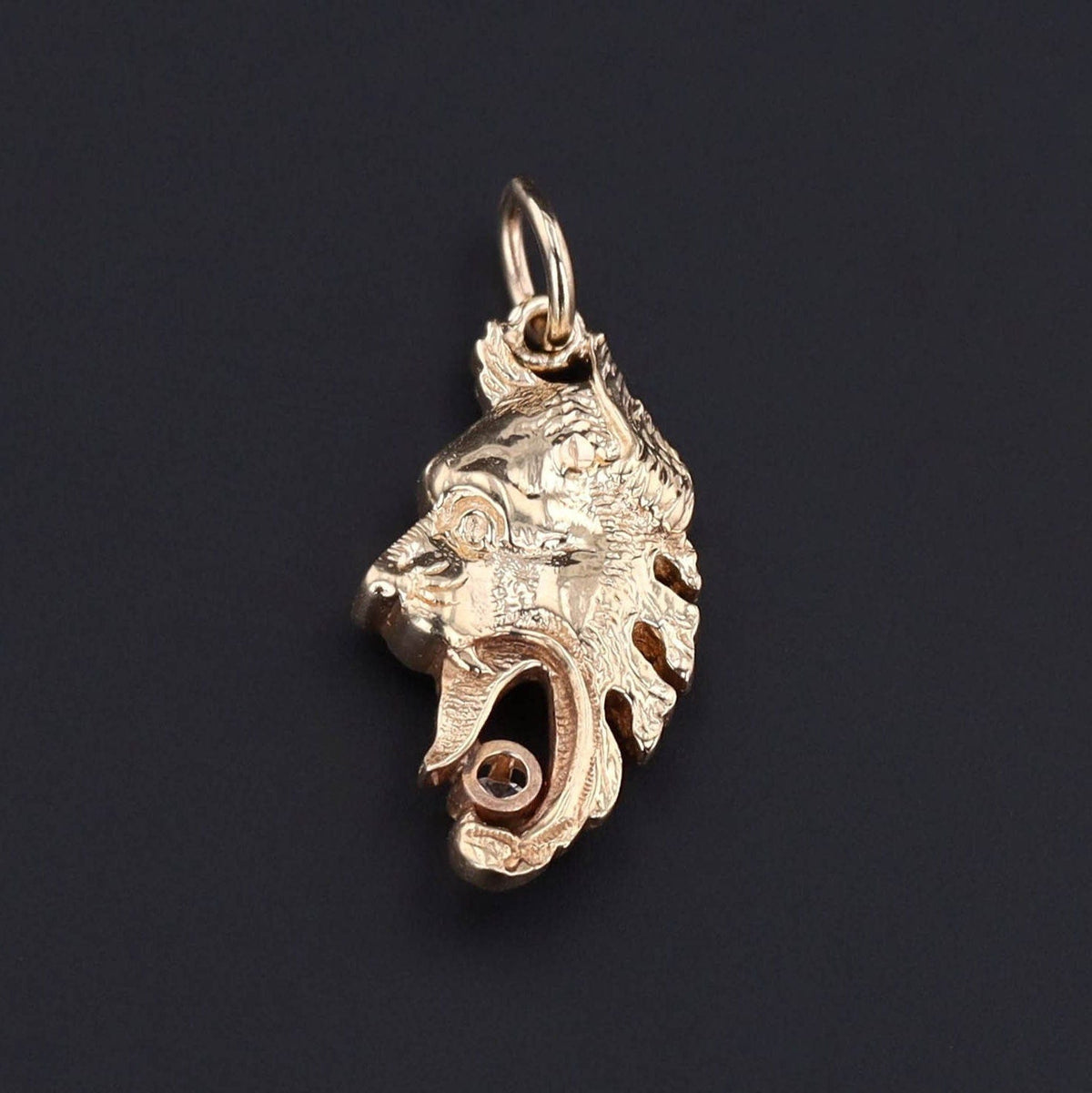 Vintage Lion Conversion Charm of 14k Gold - Trademark Antiques