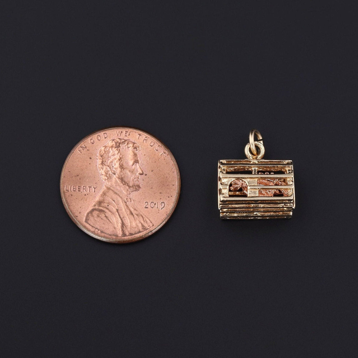Vintage Lobster Trap Charm of 14k Gold - Trademark Antiques