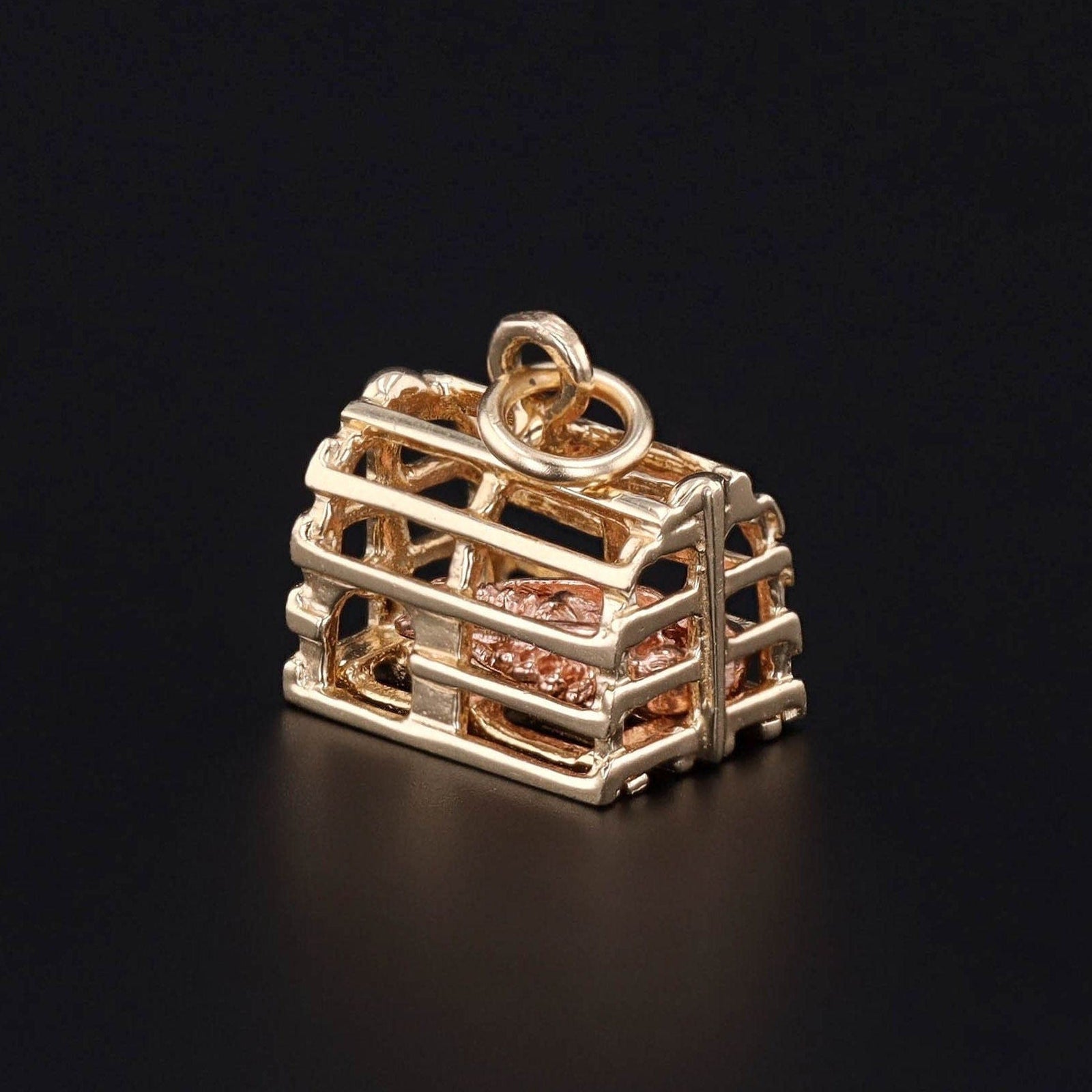 Vintage Lobster Trap Charm of 14k Gold - Trademark Antiques