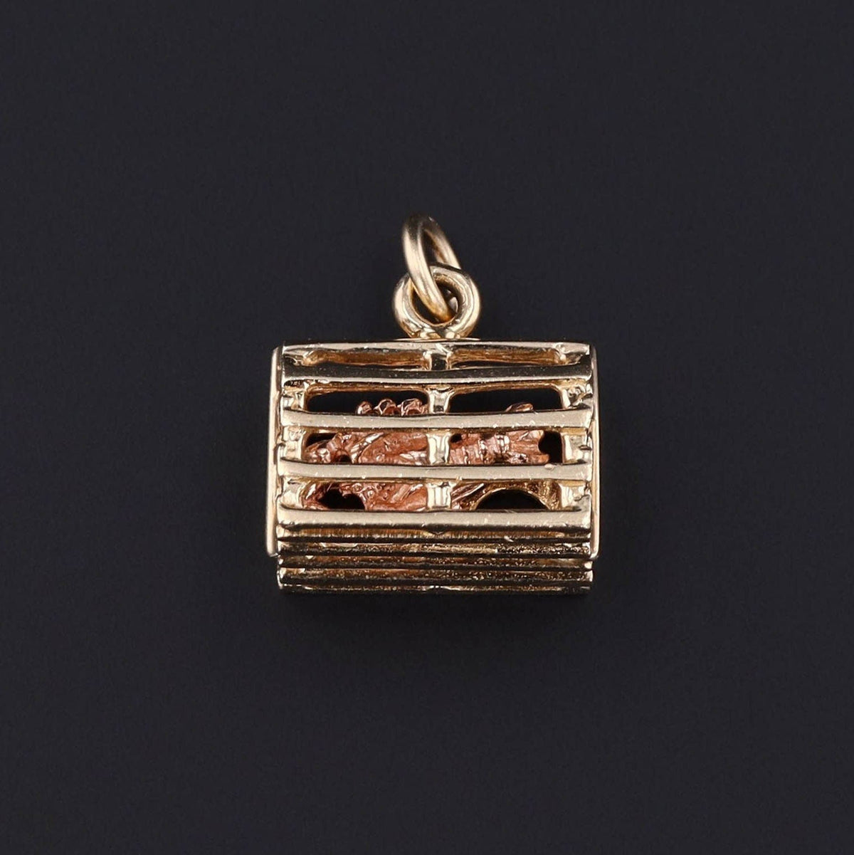 Vintage Lobster Trap Charm of 14k Gold - Trademark Antiques