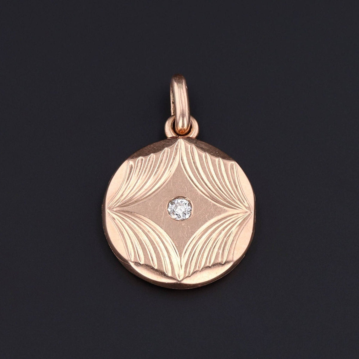 Vintage Locket | 14k Gold &amp; Diamond Locket - Trademark Antiques