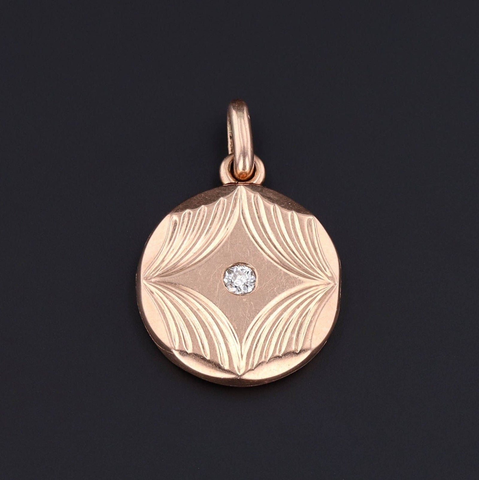 Vintage Locket | 14k Gold & Diamond Locket - Trademark Antiques