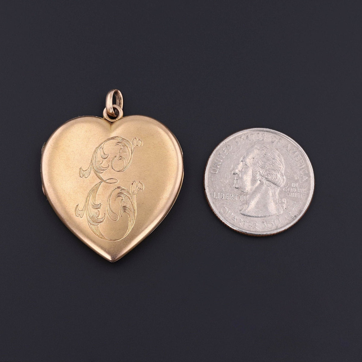 Vintage Locket | Initial E Locket - Trademark Antiques