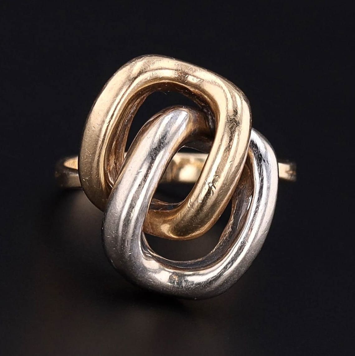 Vintage Love Knot Ring | 14k Gold & White Gold Ring - Trademark Antiques