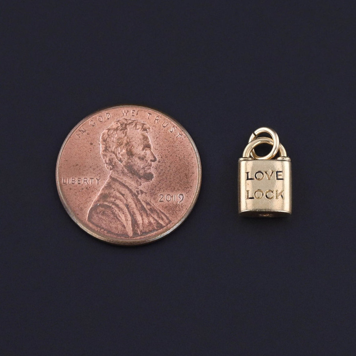 Vintage Love Lock Charm of 14k Gold - Trademark Antiques