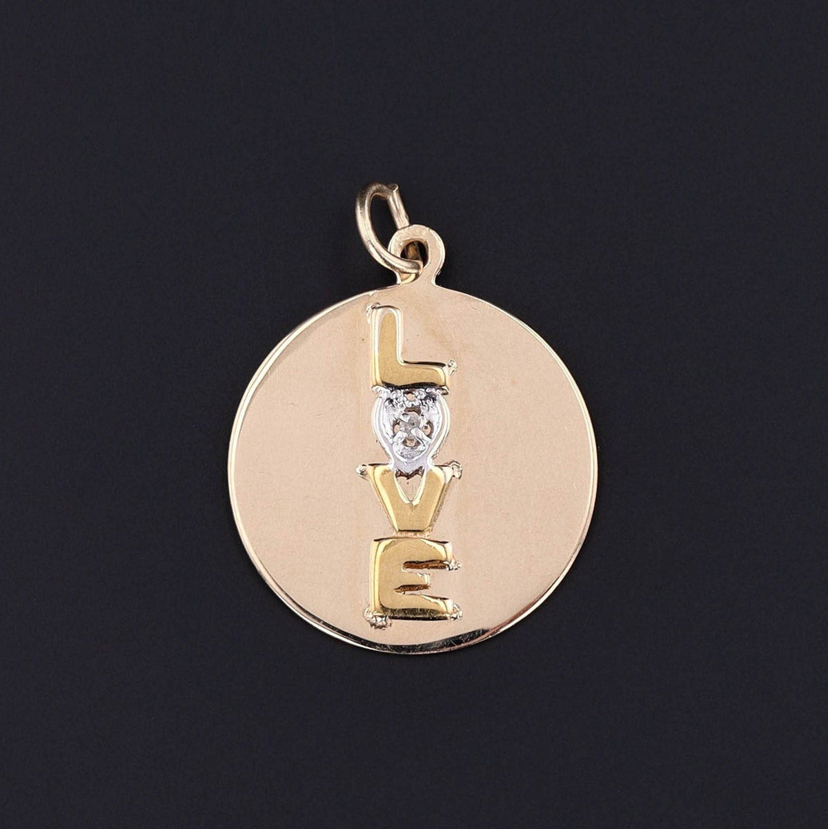 Vintage Love Pendant of 14k Gold - Trademark Antiques