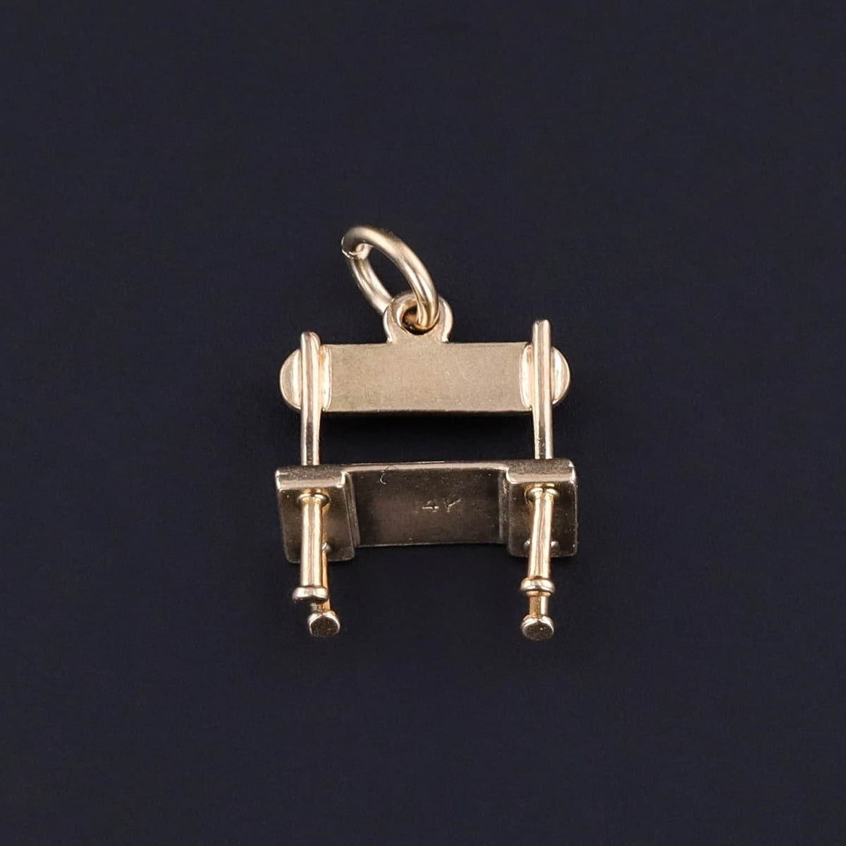 Vintage Love Token Bench Charm of 14k Gold - Trademark Antiques