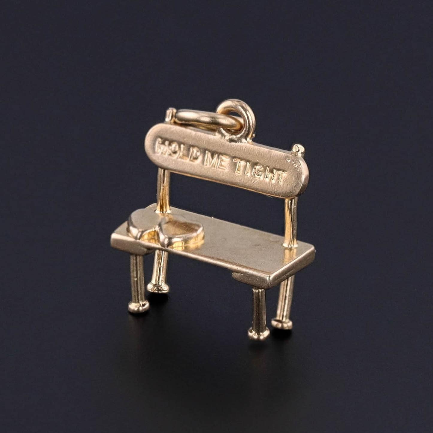 Vintage Love Token Bench Charm of 14k Gold - Trademark Antiques