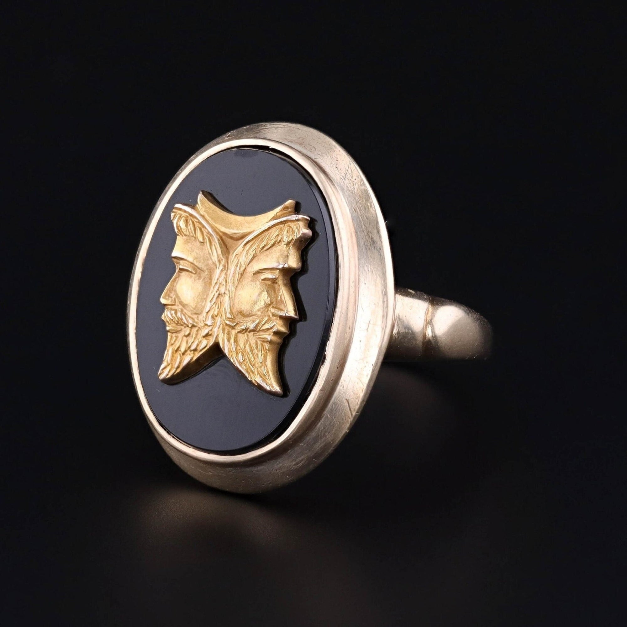 Vintage Man in the Moon Conversion Ring of 10k Gold - Trademark Antiques