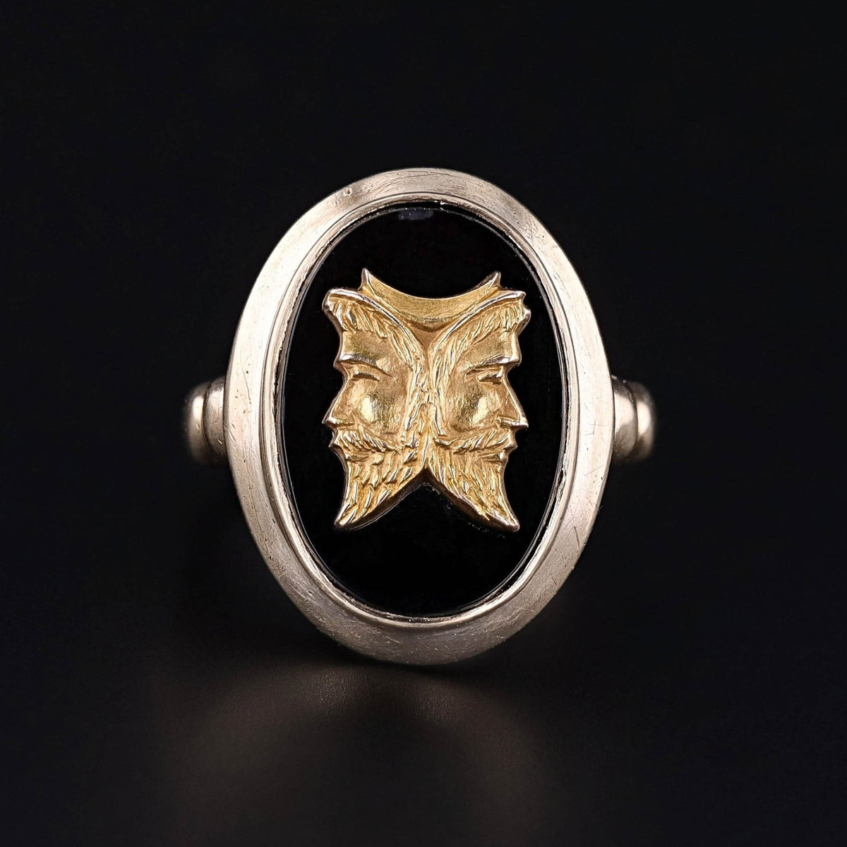 Vintage Man in the Moon Conversion Ring of 10k Gold - Trademark Antiques