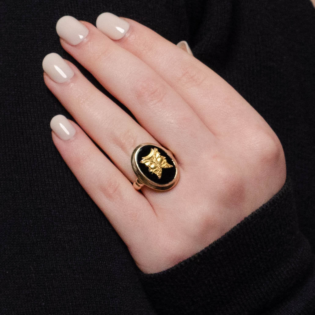 Vintage Man in the Moon Conversion Ring of 10k Gold - Trademark Antiques