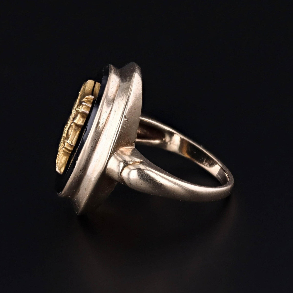 Vintage Man in the Moon Conversion Ring of 10k Gold - Trademark Antiques
