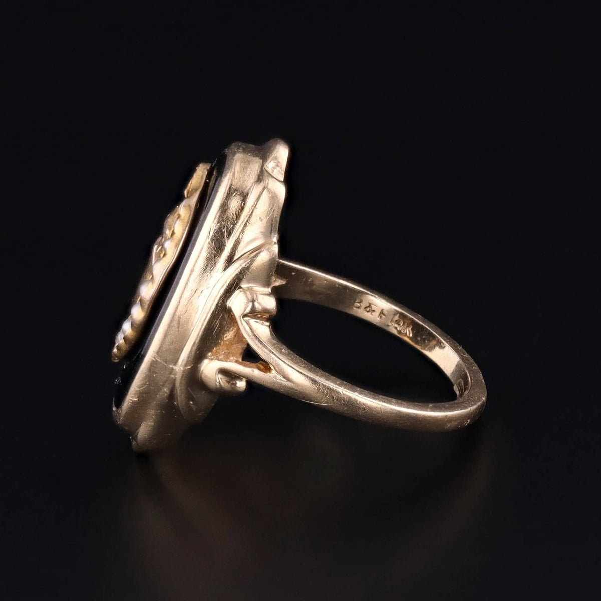 Vintage Man in the Moon Conversion Ring of 14k Gold - Trademark Antiques
